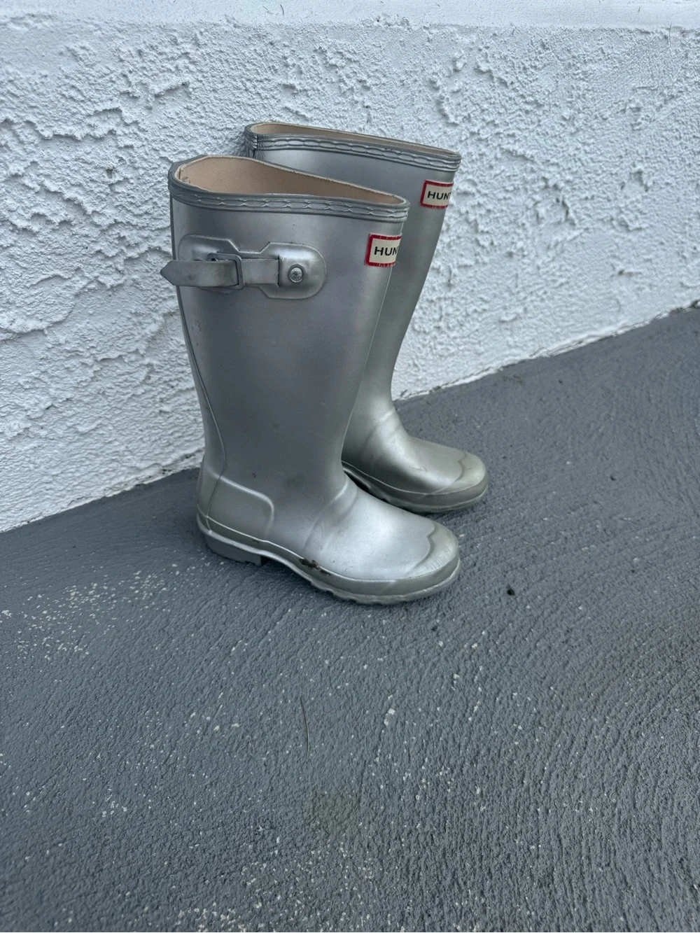 Hunter Silver Metallic Rain Boots